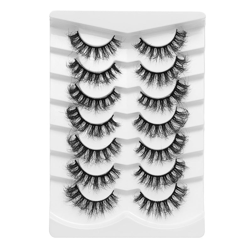 Dingsen false eyelashes factory cross-border stable supply 7 pairs of false eyelashes DSD series short fried hair