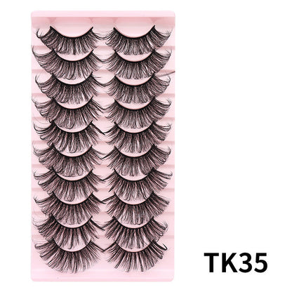 DINGSEN false eyelashes factory cross-border stable supply 10 pairs of DD holiday eyelashes Russian curling set