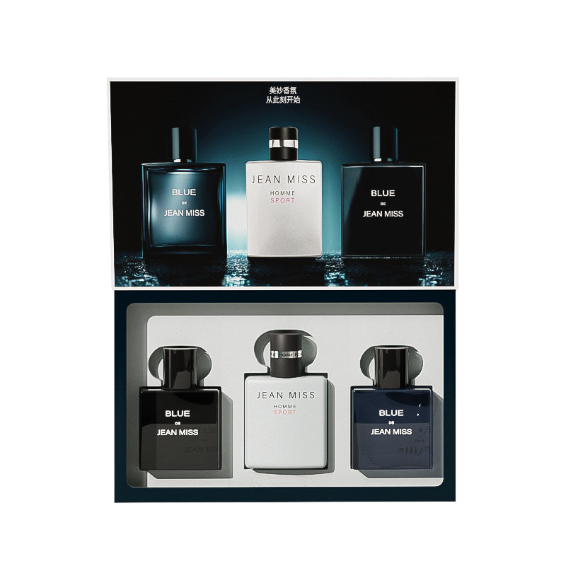 Xiaocheng Yixiang new blue men's perfume gift box lasting light fragrance cross-border popular student perfume set wholesale