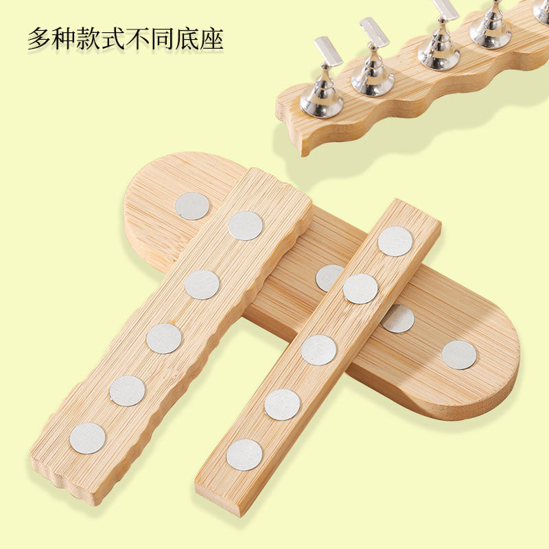 Nail art practice base log minimalist style nail support clay metal finger nail support nail plate support wear nail tools wholesale