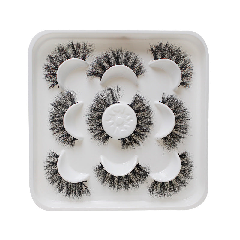 Dingsen false eyelashes factory cross-border stable supply fried hair series a total of 5 pairs of natural thick large curvature