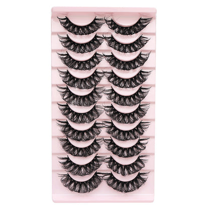 DINGSEN false eyelashes factory cross-border stable supply 10 pairs of DD holiday eyelashes Russian curling set