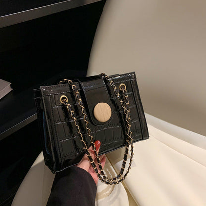 Lacquer stylish design handbag 2024 autumn new style trend shoulder messenger bag fashionable underarm chain bag trend 