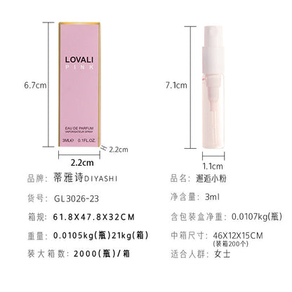 Internet celebrity fragrance 3ml trial pack perfume women's perfume Q version test tube perfume sample wholesale cheap substitute big brand perfume 