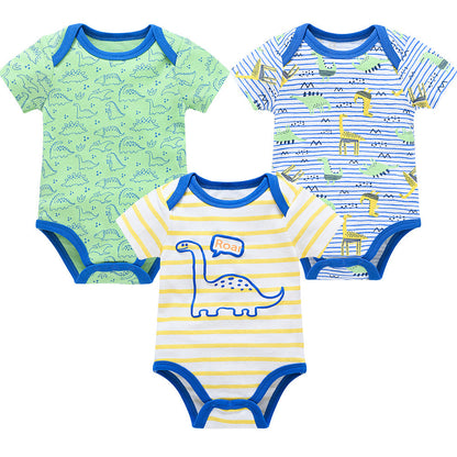 romper baby clothes 3-piece set baby summer European and American bodysuit short-sleeved baby jumpsuit cross-border manufacturer