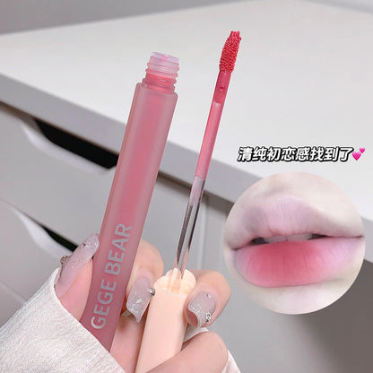 Gogo Bear Air Lip Mud Velvet Matte Matte Lipstick Whitening Not Easy to Stain Cup Long-lasting Makeup Student Affordable Lip Gloss