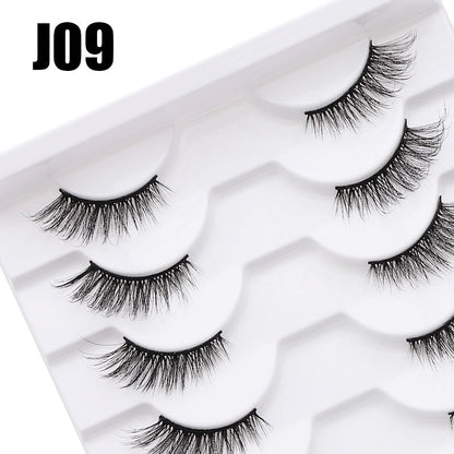 DINGSEN false eyelashes factory wholesale cross-border three-dimensional curled eyelashes multi-layer thick half eyelashes half