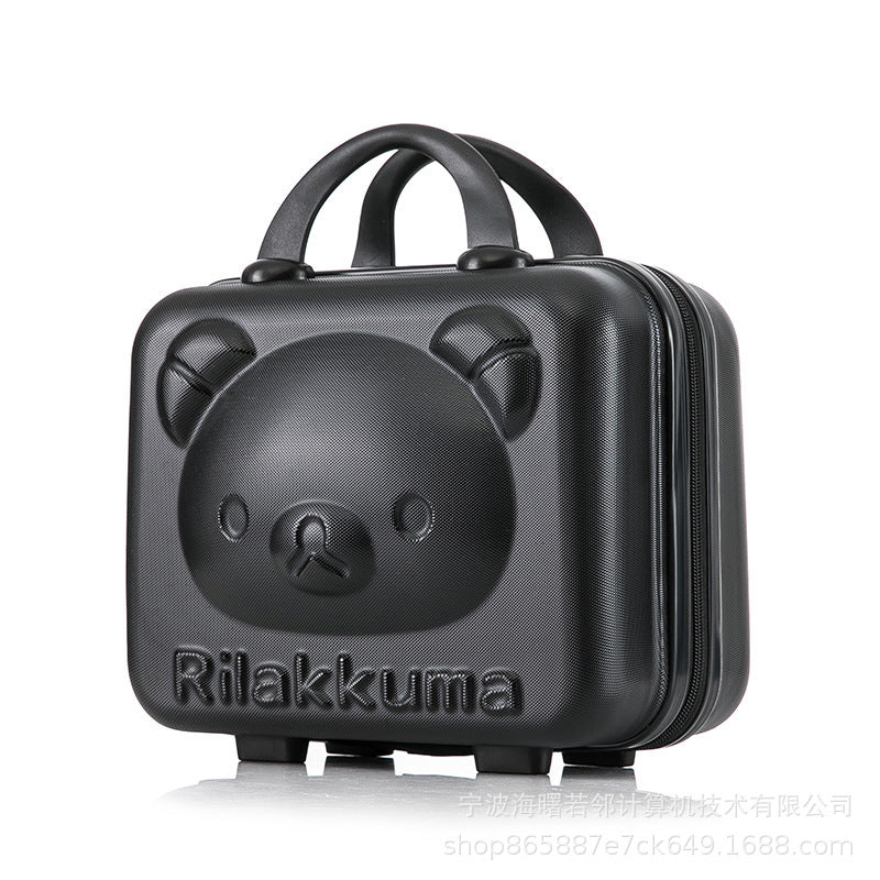 14 inch cute cartoon 3D bear carry-on luggage cosmetic small box bag password box lightweight mini storage box for women 