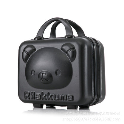 14 inch cute cartoon 3D bear carry-on luggage cosmetic small box bag password box lightweight mini storage box for women 