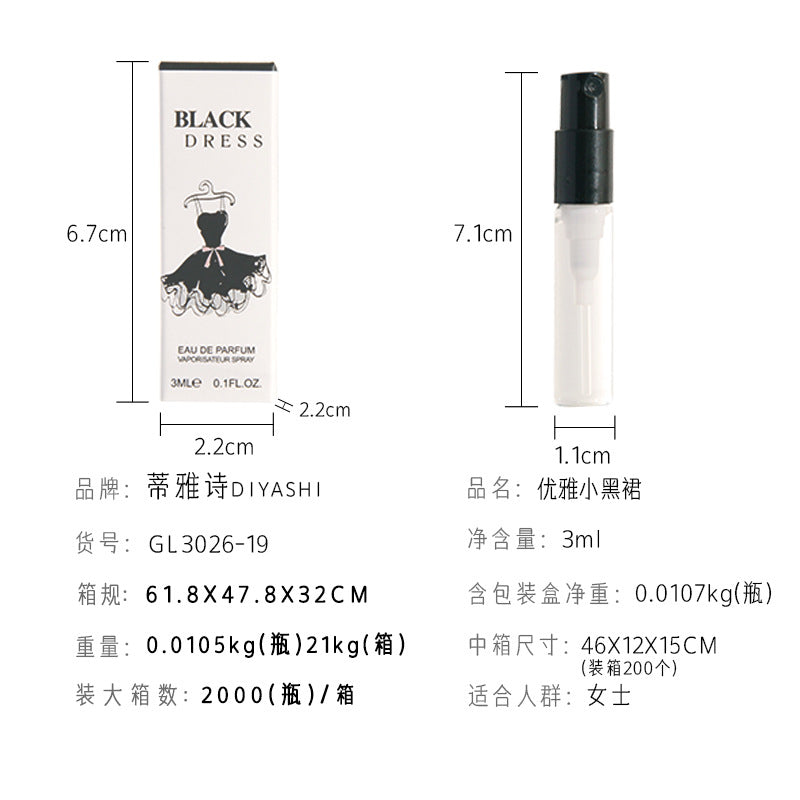 Internet celebrity fragrance 3ml trial pack perfume women's perfume Q version test tube perfume sample wholesale cheap substitute big brand perfume 