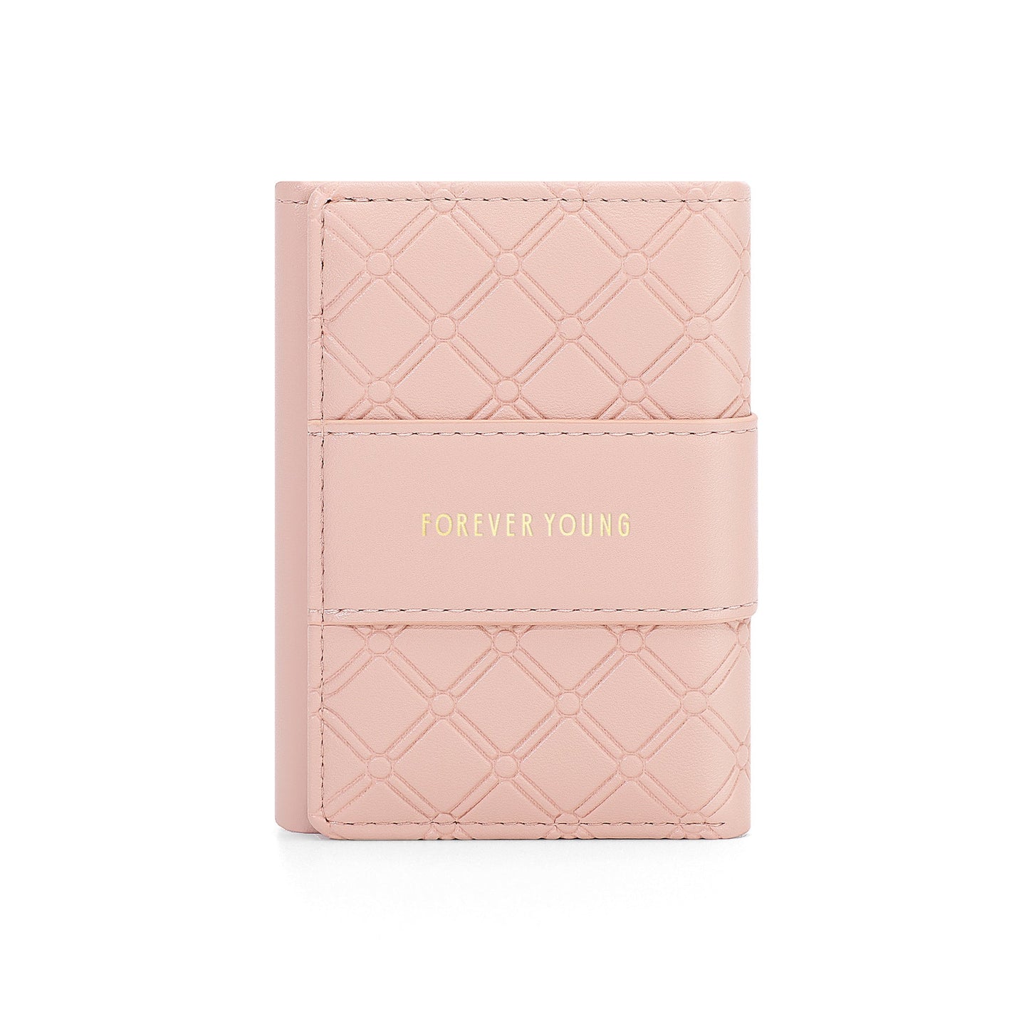 forever young wallet short women's high-end short tri-fold fashion pu coin purse diamond card bag 