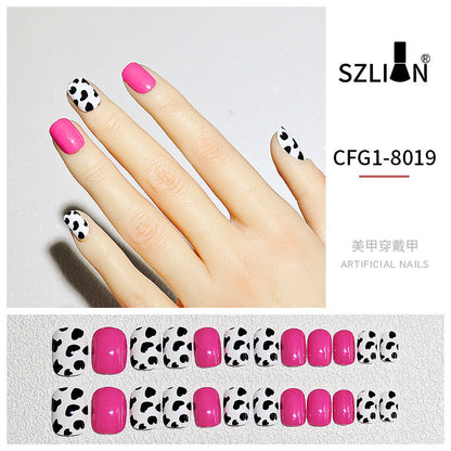 New hot sale wearable nail tips wholesale French simple ice transparent nail art finished product removable nail stickers thin