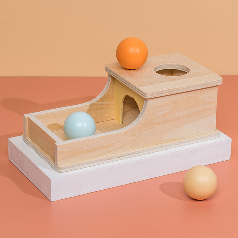 Cross-border children's early education intelligence development coin box Montessori wooden ball drawer target box teaching aids educational toys