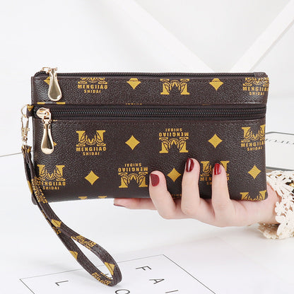 Clutch bag 2024 new style women's wallet fashionable and versatile casual mobile phone bag women's coin purse simple small square bag 