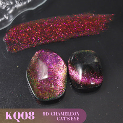 Cross-border 2023 new 9D chameleon cat's eye gel broken diamond dynamic galaxy starry sky crystal laser cat's eye nail polish gel