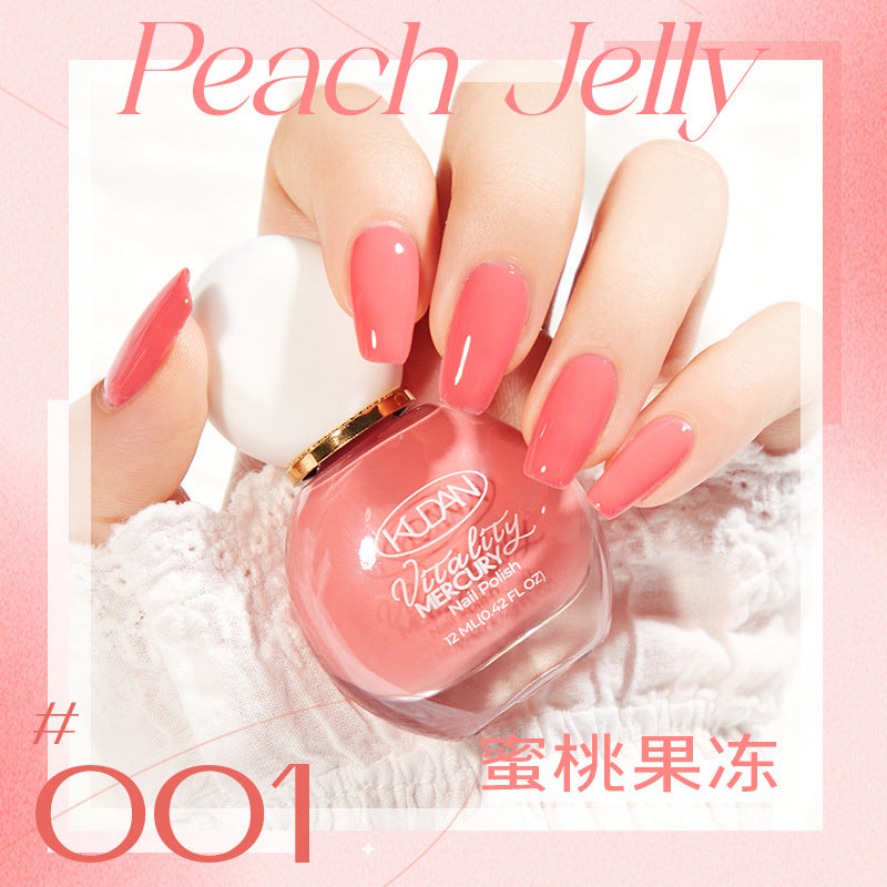 Peach green grass nail polish whitening water-based peelable nude nail polish no baking quick drying nail polish factory direct sales