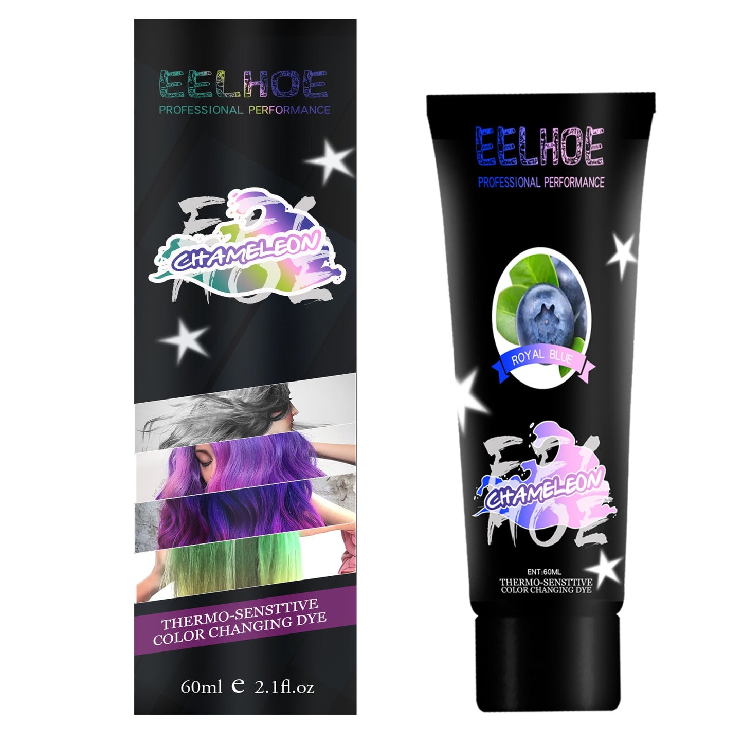 EELHOE Gradient hair coloring agent is gentle on hair and does not damage hair or scalp. It is easy to change hair color. 