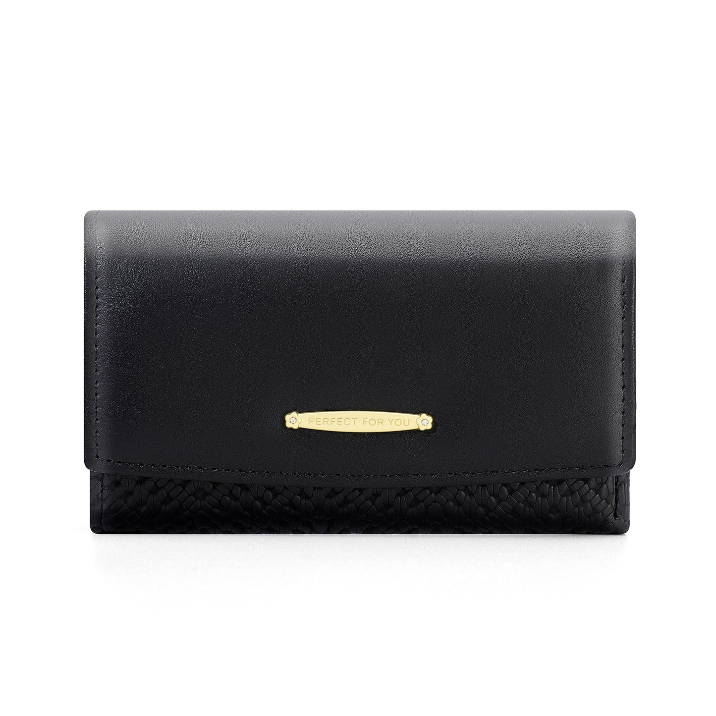 Perfect For You Wallet Women's Medium and Long Trifold Multi-Card Slot PU Coin Wallet Fashion Clutch 