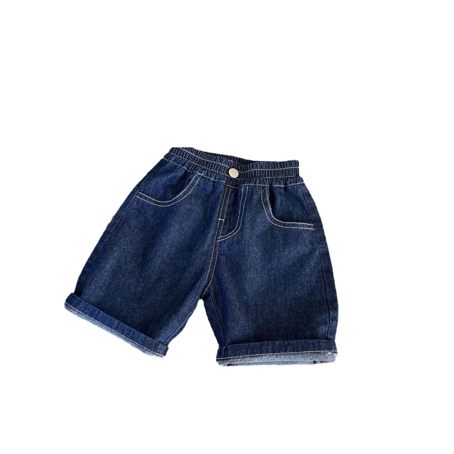 Children's clothing children's pants 2024 summer new casual boys denim shorts elephant children's shorts mid-length pants Korean version