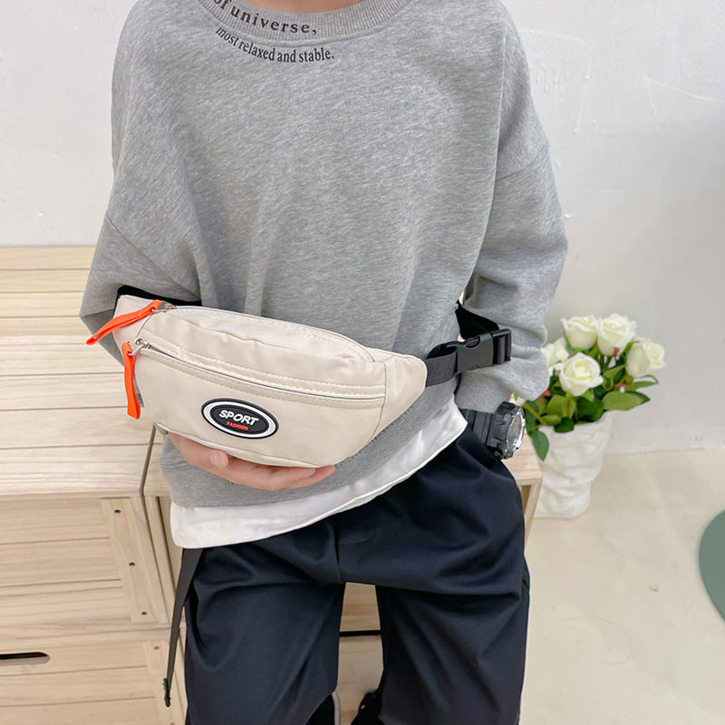 Children's chest bag 2024 new Japanese and Korean trendy cool handsome boy shoulder messenger bag casual sports style girl waist bag