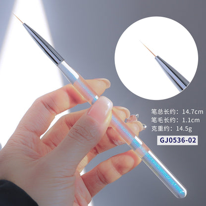 High-quality manicure Japanese manicure Aurora light therapy pen color painting smudge hook line drawing pen nail salon professional brush