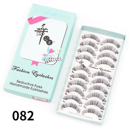 Dancing Princess False Eyelashes Factory Cross-border Supply Sharpened Eyelashes Women 10 Pairs Natural Style One-piece Eyelashes