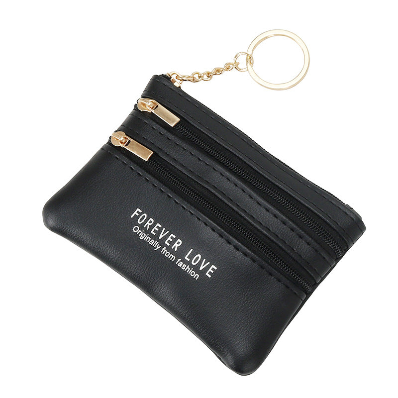 New genuine leather texture coin purse women's short small wallet multifunctional driver's license card holder soft leather key bag zipper bag 