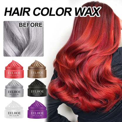 EELHOE temporary hair wax grandma gray colorful hair wax hair mud natural color one-time easy coloring 