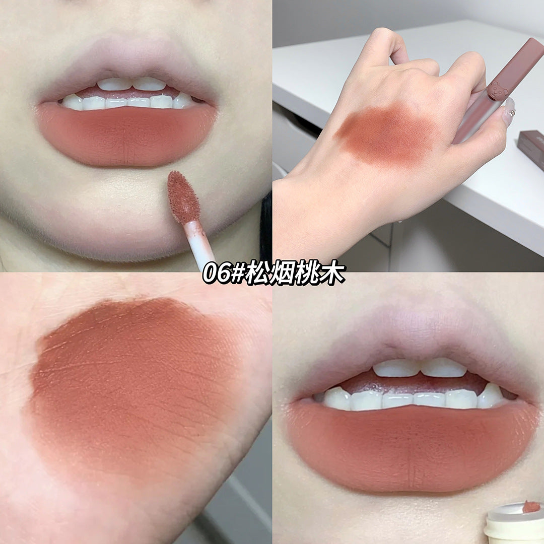 Gegebear Air Lip Mud Velvet Matte Lipstick ក្រែមលាបមាត់សាច់កម្ញី ទន់ស្អាត​សម្រាប់​សិស្សានុសិស្ស​ គុណភាពល្អ តម្លៃសមរម្យ​​ 