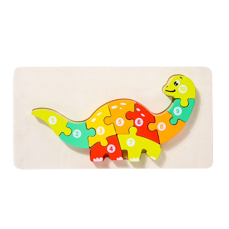 Wooden early education cognitive children's educational toys building blocks animal transportation shape matching 3d three-dimensional puzzle wholesale