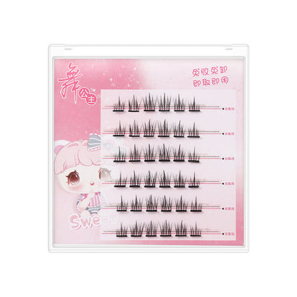 Dancing Princess False Eyelashes Glue-free Self-adhesive Segmented Eyelashes Self-grafted Sunflower Trilogy Cat Elf