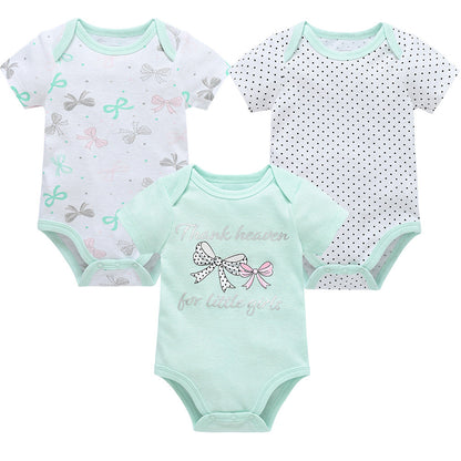 romper baby clothes 3-piece set baby summer European and American bodysuit short-sleeved baby jumpsuit cross-border manufacturer