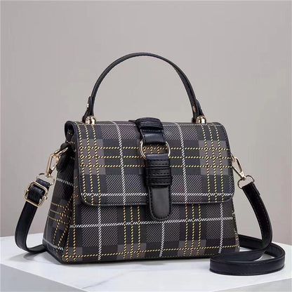 2024 autumn and winter new style bags women's single shoulder crossbody bags trendy fashion checkered stripes women's bags handbags one piece drop shipping 