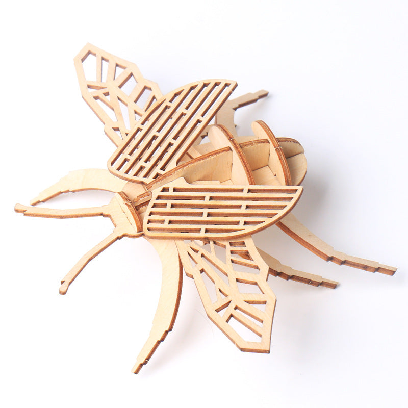 Wooden multiple insect 3D jigsaw puzzle toys children's advanced educational toys creative assembly model