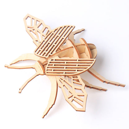 Wooden multiple insect 3D jigsaw puzzle toys children's advanced educational toys creative assembly model