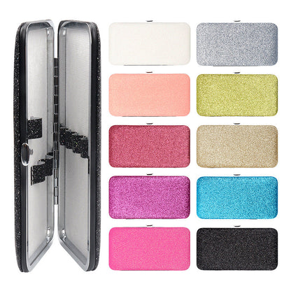 Wholesale grafting eyelash tweezers storage bag flash silver tweezers storage tool kit eyelash product storage box