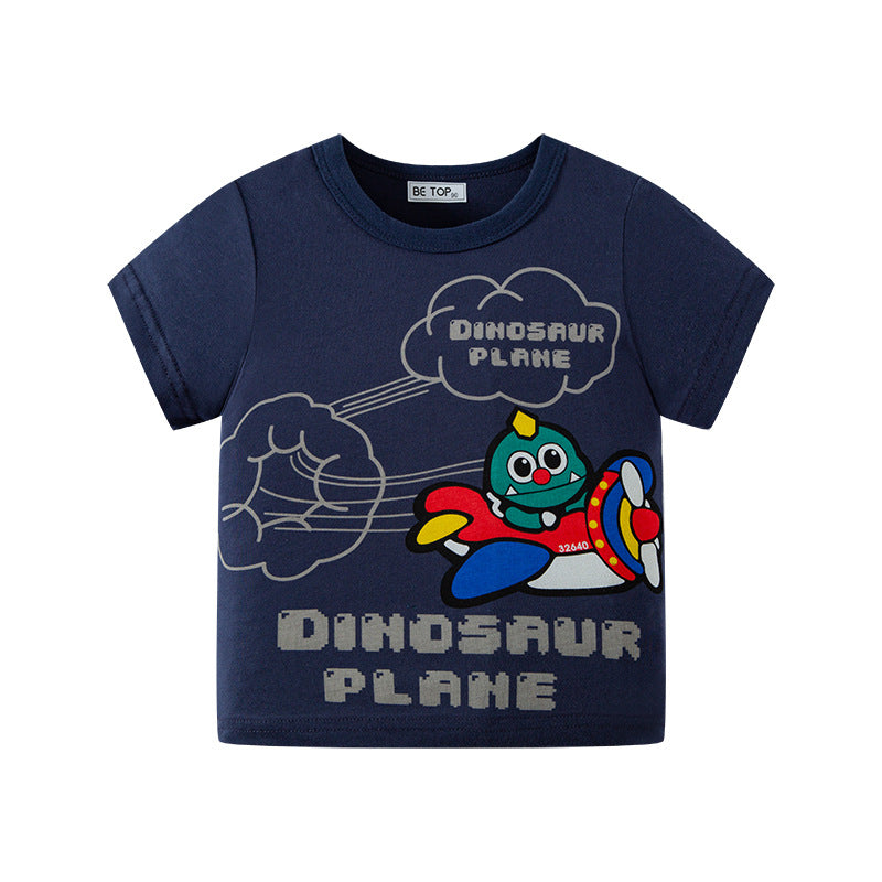 2024 new children's clothing wholesale summer Korean version children's short-sleeved T-shirts for small and medium children's cartoon tops boys' sweatshirts