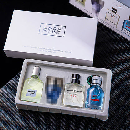 Internet celebrity hot-selling live broadcast source European and American style men's perfume long-lasting fragrance four-piece gift box 4*25ML 