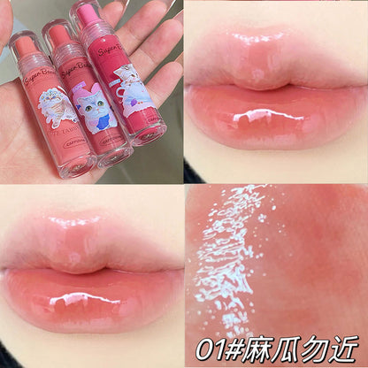 Cappuvini cat clear lip gloss moisturizing water mirror jelly lip glaze whitening lip gloss