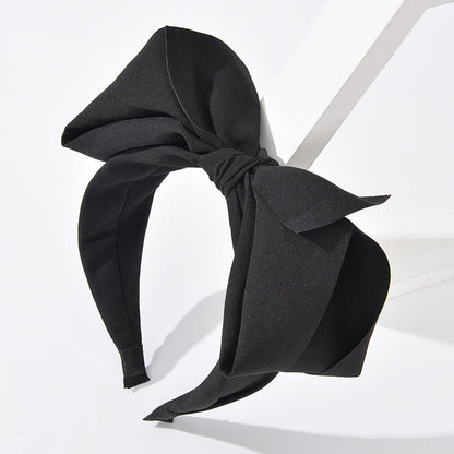 French black big bow headband hair accessories wholesale Korean cloth head buckle net celebrity temperament simple headband hair cave