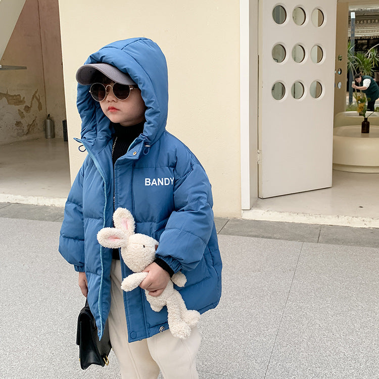 [Clearance Sale] Children's 90% white duck down hooded down jacket for boys and girls, mid-length down jacket