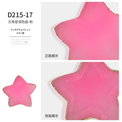 Cross-border hot-selling nail art agate palette gold-rimmed resin crystal agate painted palette nail piece display tool