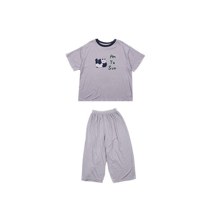 Amo Beibei children's summer modal cartoon home clothes suit boys and girls baby comfortable pajamas two-piece set