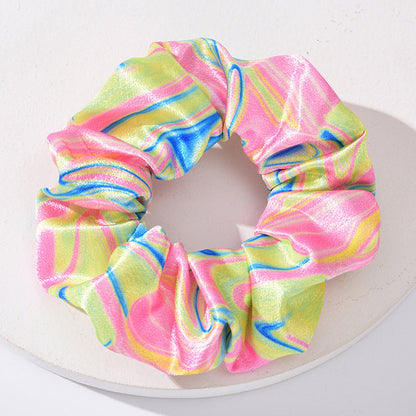 2022 new cross-border French large intestine hair band hair rope female tie-dye head flower European and American ethnic style hair ponytail hair band