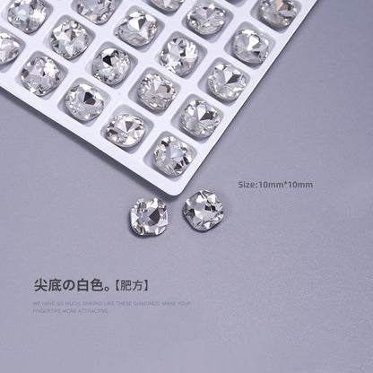 Nail art diamond jewelry special-shaped diamond white crystal transparent color pointed bottom crooked heart axe water drop rectangular butterfly nail diamond