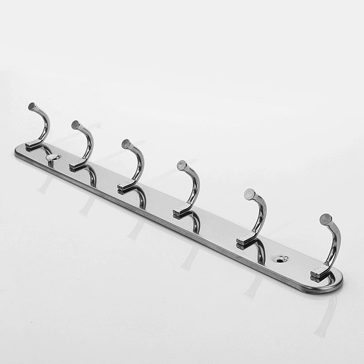 6 hooks 10 yuan store department store non-magnetic stainless steel bathroom clothes hook solid wall hanging door behind the clothes and hat row hook stall products