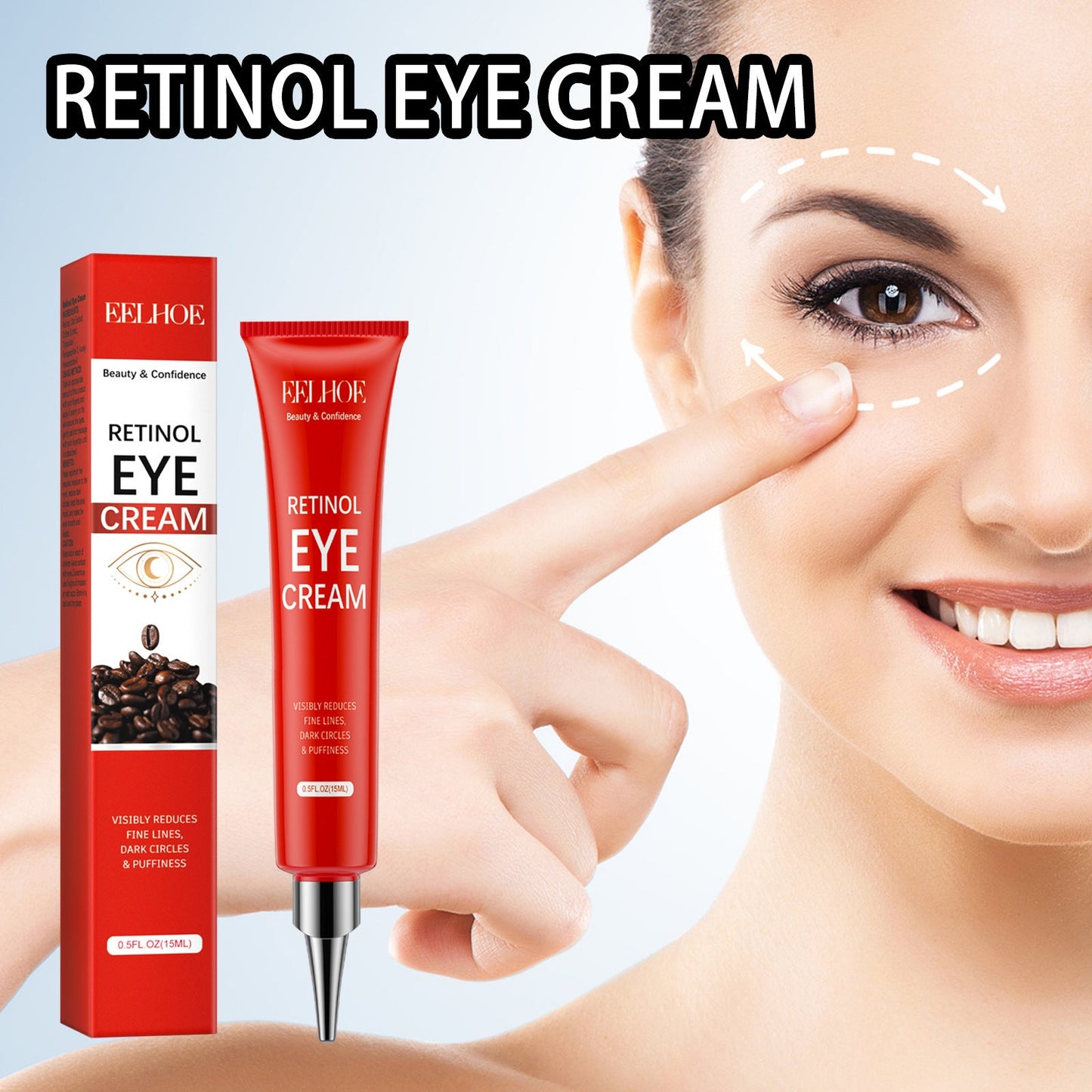 EELHOE Retinol Firming Eye Cream ផ្តល់សំណើម និងបន្តឹងស្បែកជុំវិញភ្នែក កាត់បន្ថយស្នាមជ្រួញ ប្រឆាំងភាពចាស់ ប្រឆាំងភាពជ្រីវជ្រួញ 