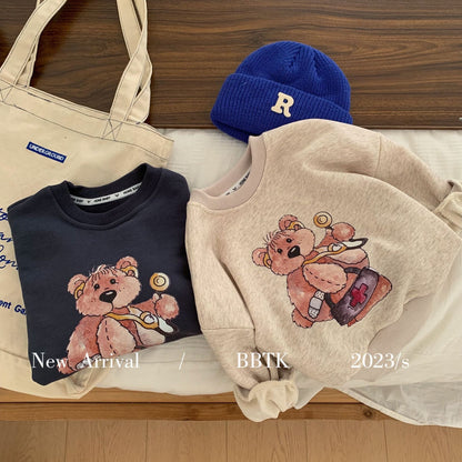 Children's sweatshirt 2024 Bangcheng spring new products boys and girls printed bear sweatshirt baby pullover top C0224