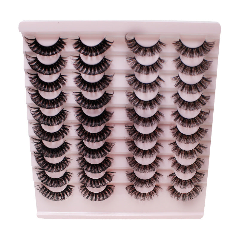 Dingsen false eyelashes factory cross-border stable supply 20 pairs of DD Russian curled eyelashes European and American thick