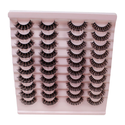 Dingsen false eyelashes factory cross-border stable supply 20 pairs of DD Russian curled eyelashes European and American thick